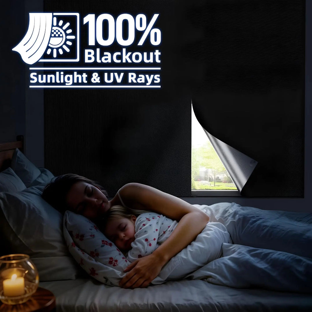 Portable Magnetic Blackout Shade with Suction Cups, No Drilling
