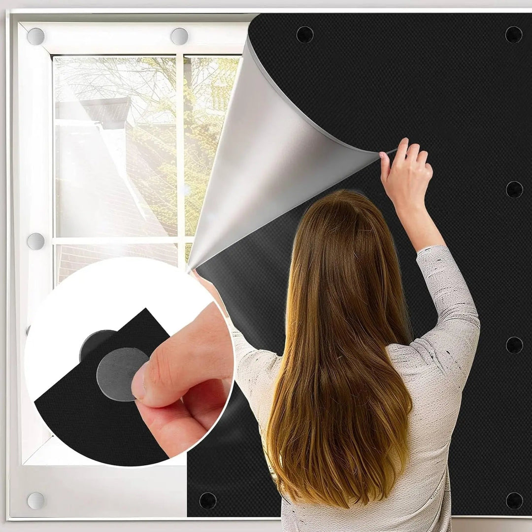 Portable Magnetic Blackout Shade with Suction Cups, No Drilling