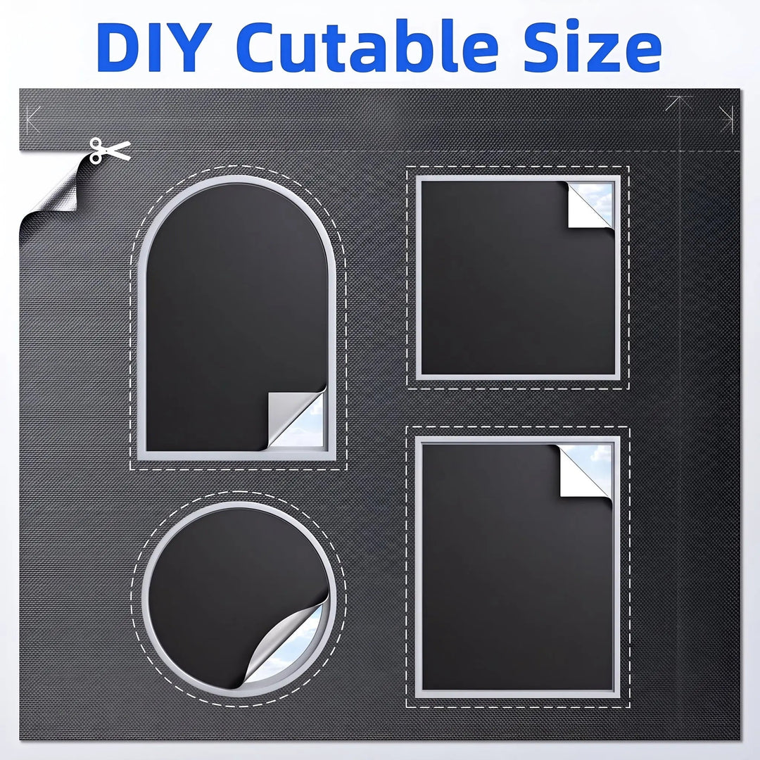 Portable Magnetic Blackout Shade with Suction Cups, No Drilling
