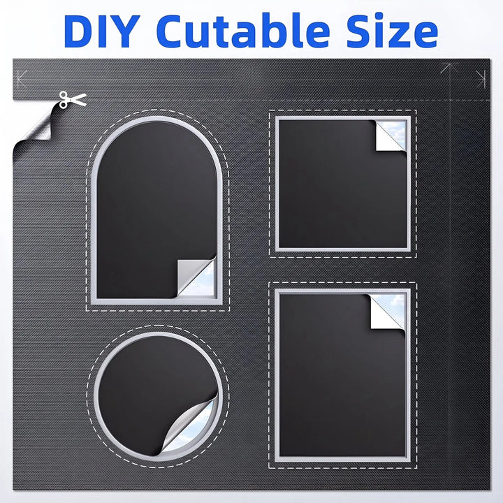 Portable Magnetic Blackout Shade with Suction Cups, No Drilling