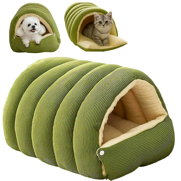 Hendrano™ Enclosed Winter Cat Bed with Soft Fleece Lining and Washable Cover
