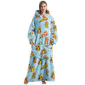 Hendrano™ Long Sherpa Blanket Hoodie with Fun Prints and Big Pocket