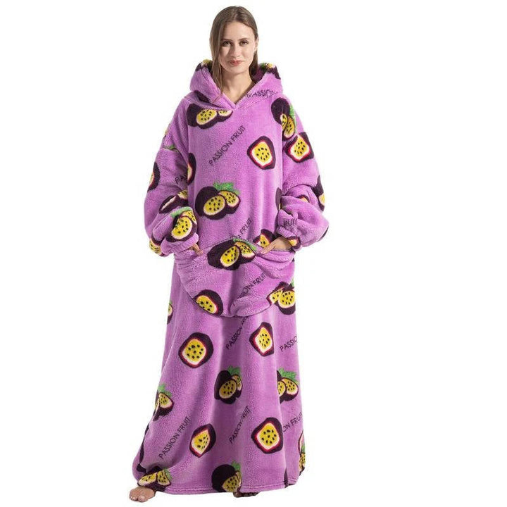 Hendrano™ Oversized Sherpa Blanket Hoodie with Sleeves and Hood