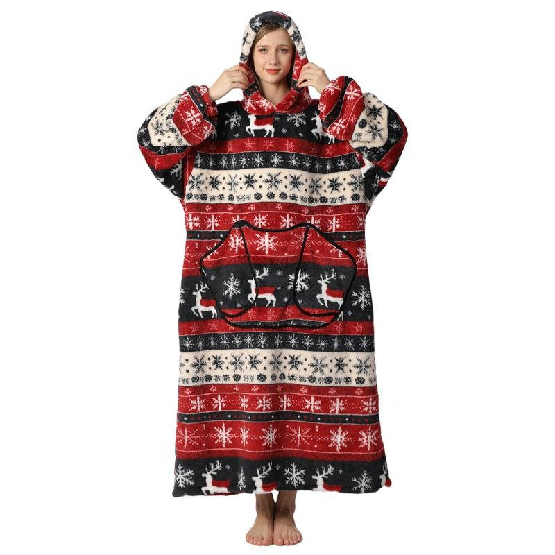 Hendrano™ Oversized Sherpa Blanket Hoodie with Sleeves and Hood