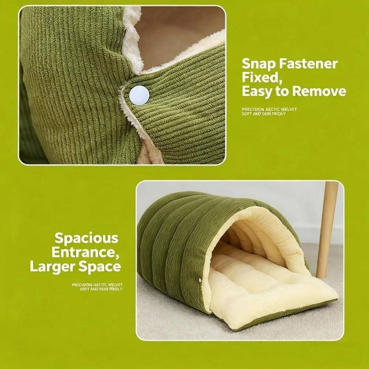 Hendrano™ Enclosed Winter Cat Bed with Soft Fleece Lining and Washable Cover