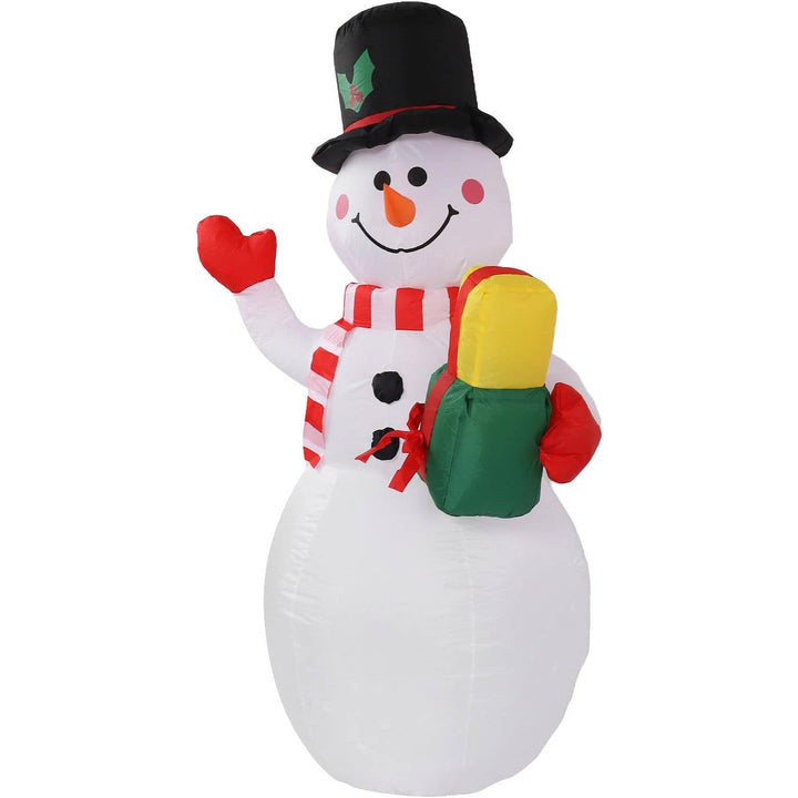 Hendrano™ 5 Ft Inflatable Snowman with Rotating Color LED Lights for the Yard