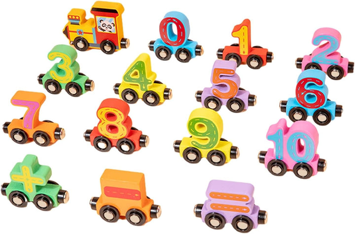 Hendrano™ Magnetic Wooden Number Train for Kids Ages 3 to 6