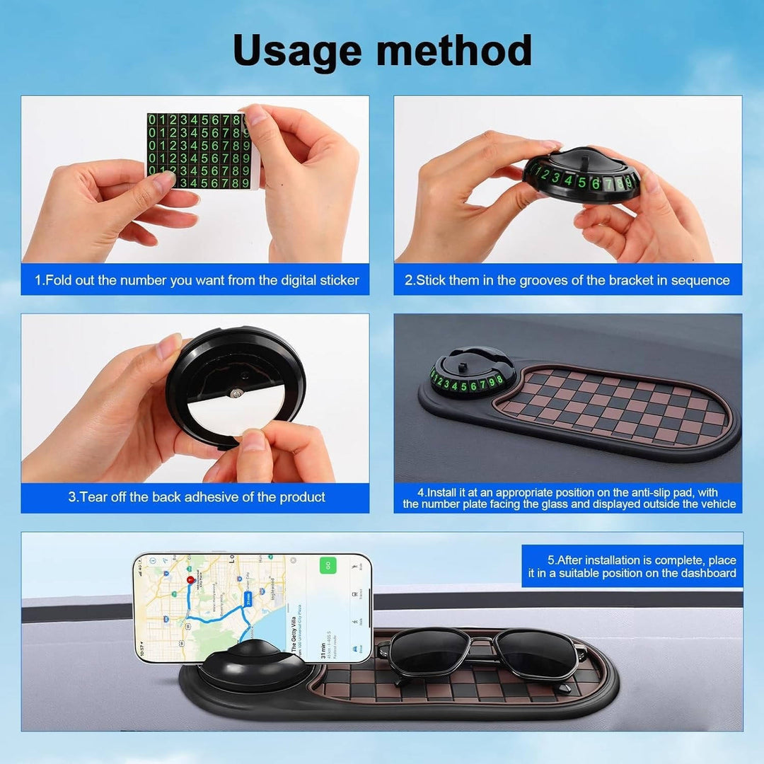 Universal Dashboard Phone Holder with 360° Rotation
