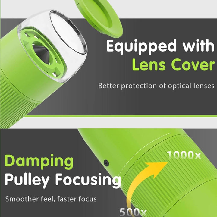 Hendrano™ Handheld Kids Microscope with 2-Inch Screen and 100x Zoom