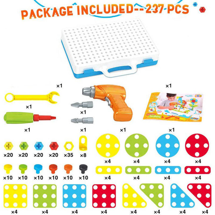 Hendrano™ 237-Piece Kids Building Toy Set with Toy Drill and Screwdriver