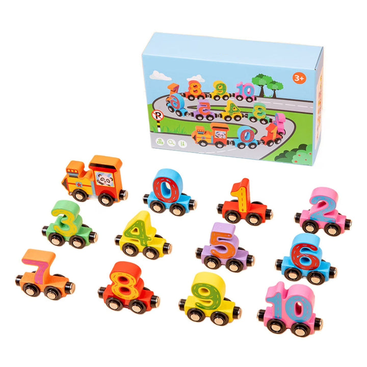 Hendrano™ Magnetic Wooden Number Train for Kids Ages 3 to 6