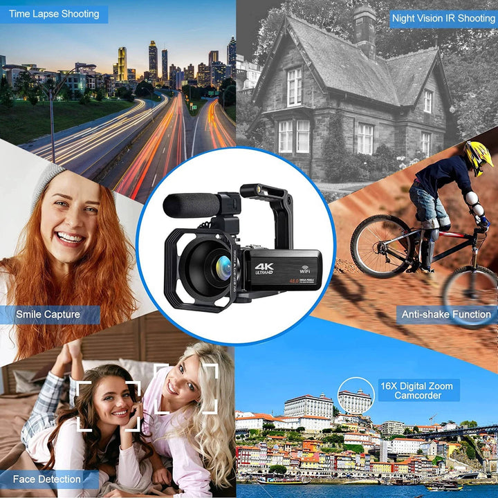 Hendrano™ 4K Vlogging Camcorder with 48MP Photos, Flip Screen and WiFi