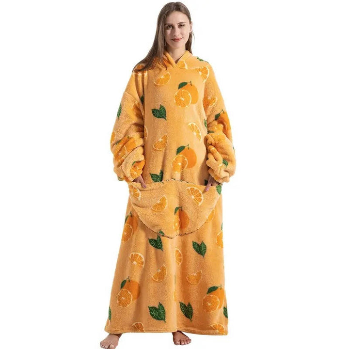 Hendrano™ Oversized Sherpa Blanket Hoodie with Sleeves and Hood