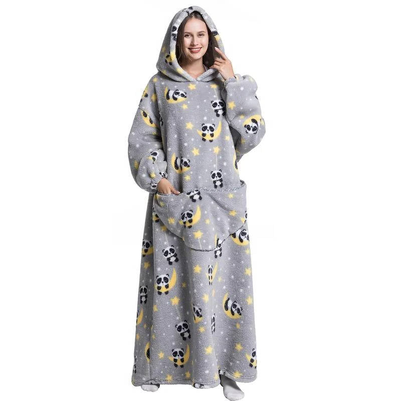 Hendrano™ Oversized Sherpa Blanket Hoodie with Sleeves and Hood