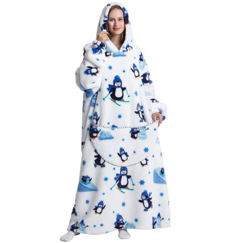 Hendrano™ Oversized Sherpa Blanket Hoodie with Sleeves and Hood