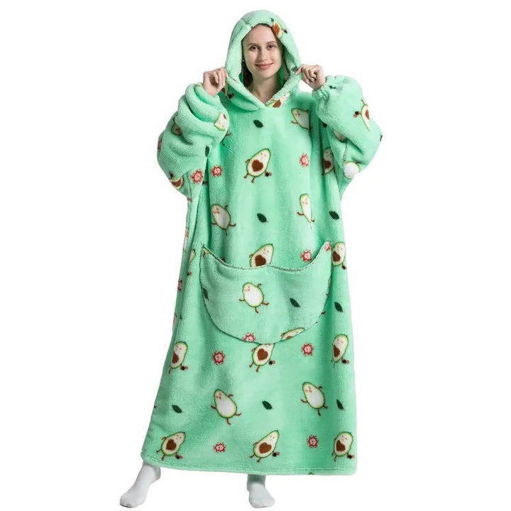 Hendrano™ Oversized Sherpa Blanket Hoodie with Sleeves and Hood