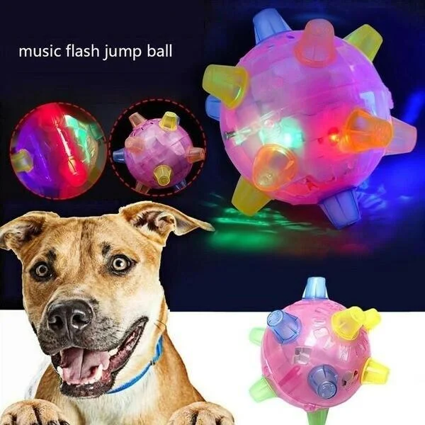Interactive LED Jumping Ball for Dogs with Sound and Wiggle