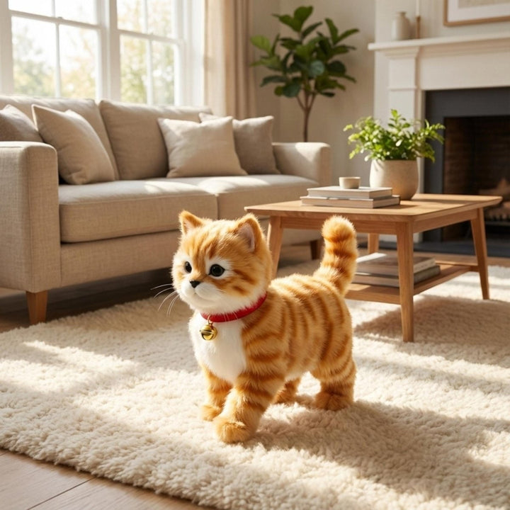 Hendrano™ Walking and Meowing Plush Robot Kitten Toy for Kids