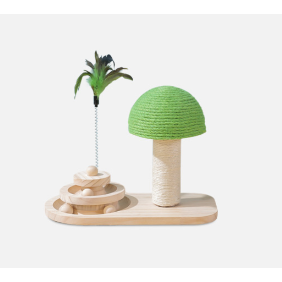 Hendrano™ Wooden Cat Activity Center with Ball Track and Scratching Post