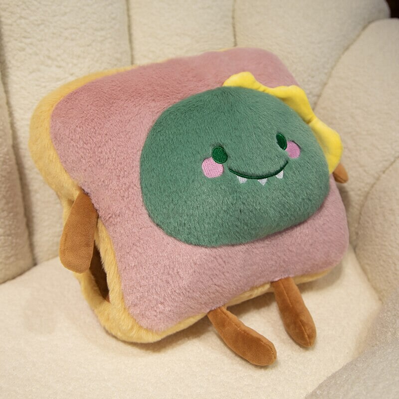 Hendrano™ Fluffy Toast Plush Hand Warmer with Cute Animal Face