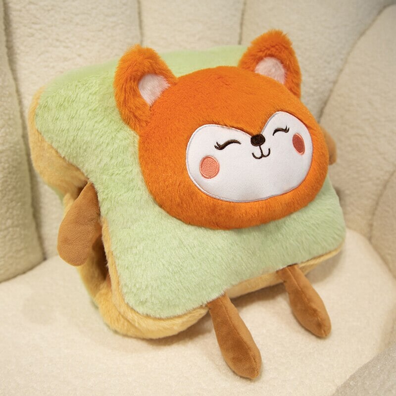 Hendrano™ Fluffy Toast Plush Hand Warmer with Cute Animal Face