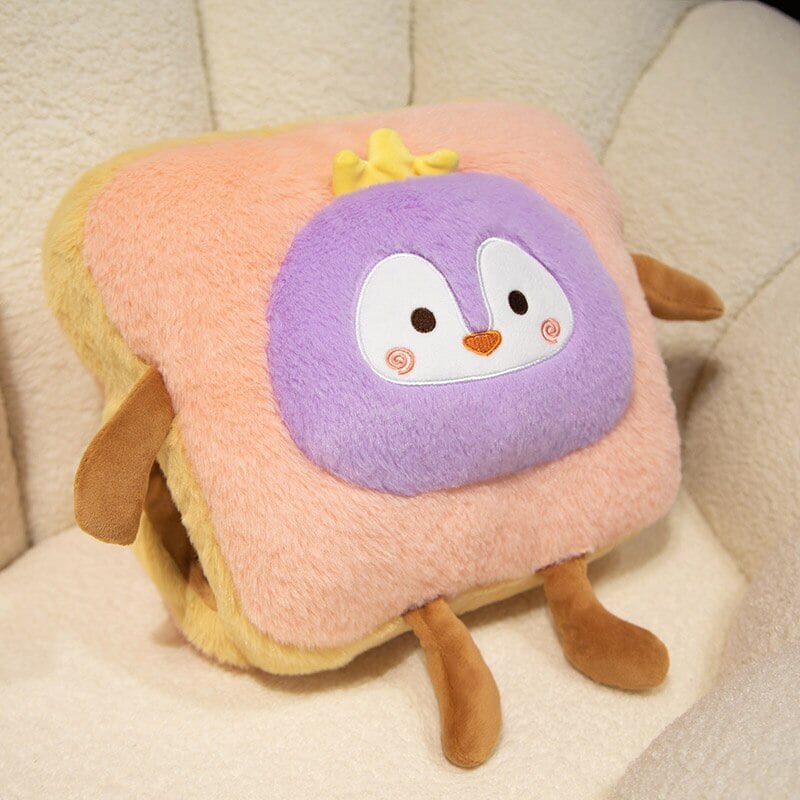 Hendrano™ Fluffy Toast Plush Hand Warmer with Cute Animal Face