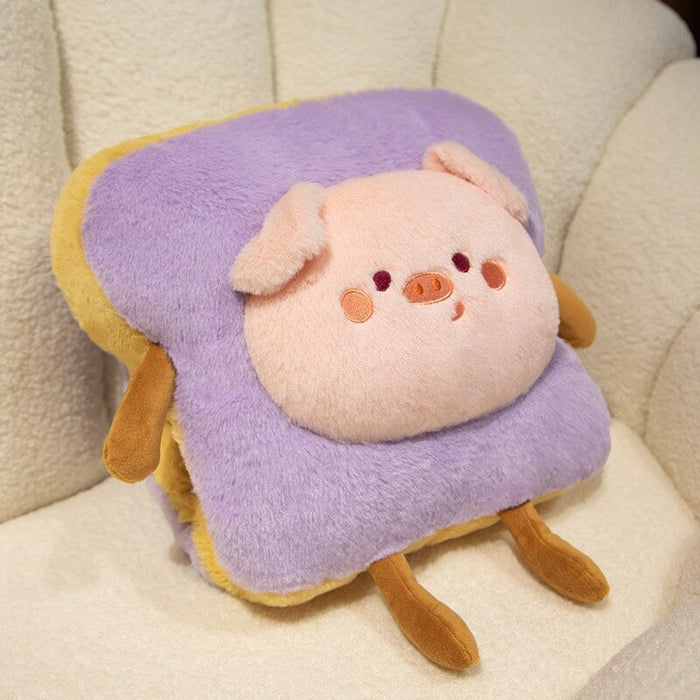 Hendrano™ Fluffy Toast Plush Hand Warmer with Cute Animal Face
