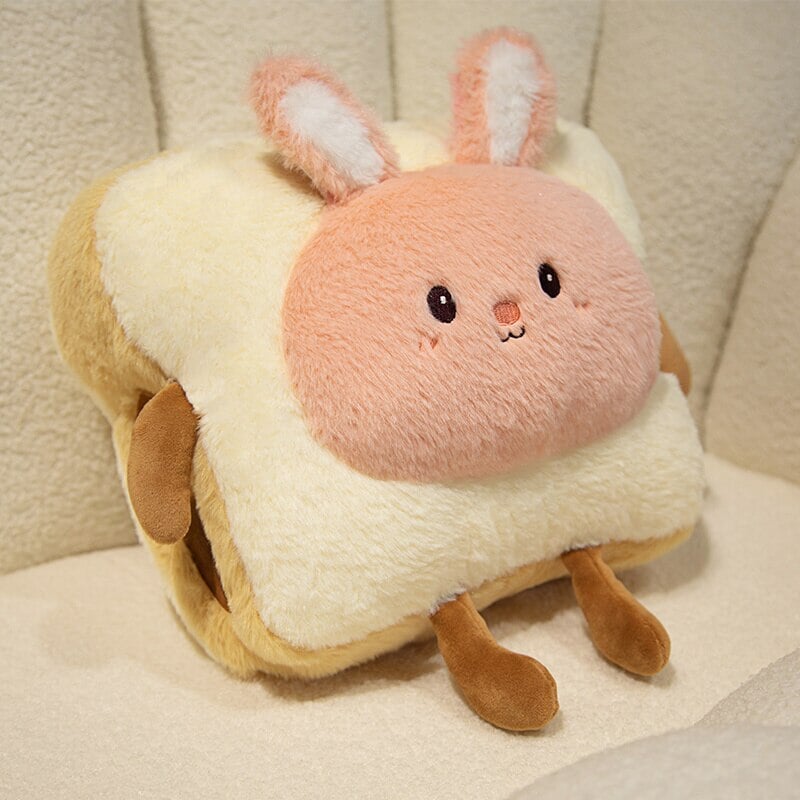Hendrano™ Fluffy Toast Plush Hand Warmer with Cute Animal Face