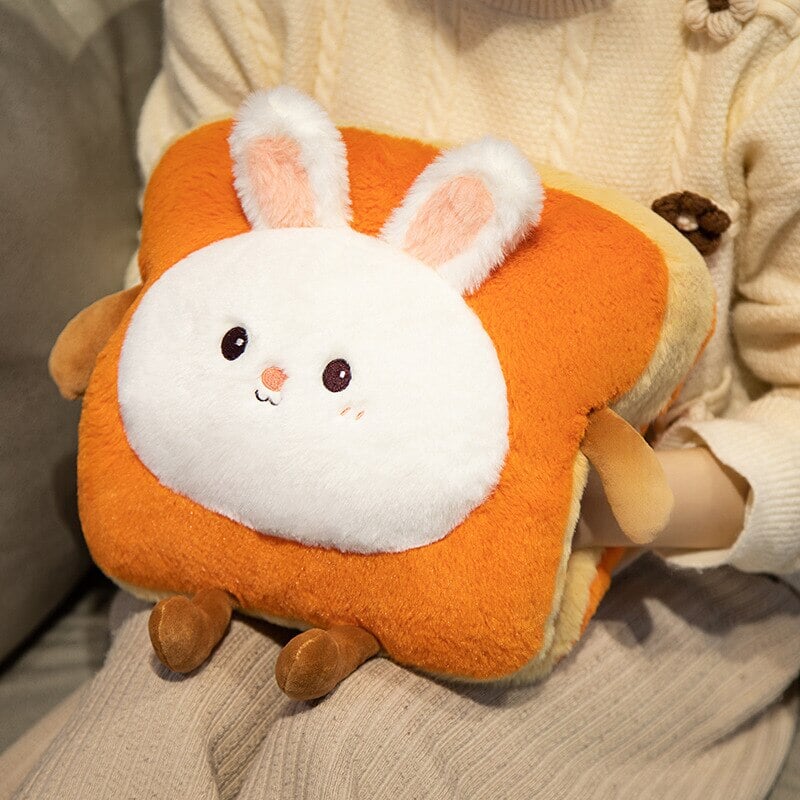 Hendrano™ Fluffy Toast Plush Hand Warmer with Cute Animal Face