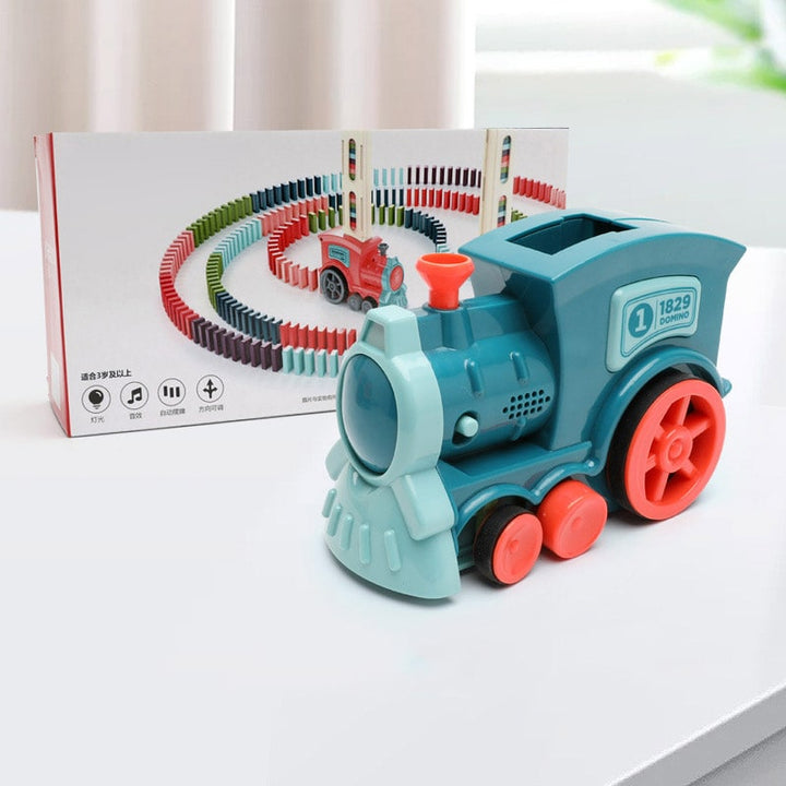 Electric Domino Train with Automatic Dispenser and Headlight
