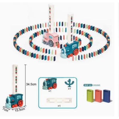 Electric Domino Train with Automatic Dispenser and Headlight
