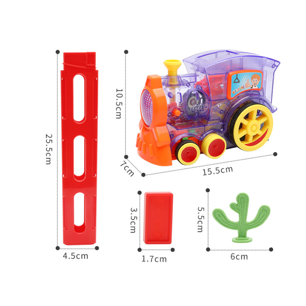 Electric Domino Train with Automatic Dispenser and Headlight