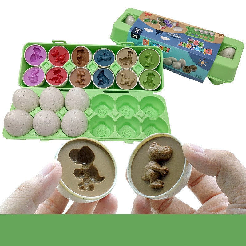 Matching Eggs Shape Sorter Toy with 12 Eggs and Carton