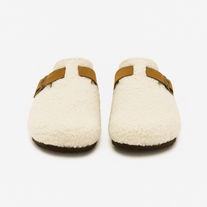 Natural Sheep Wool Slippers with Non-Slip Rubber Sole