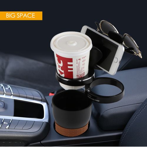 Car Cup Holder Organizer with Anti-Slip Phone Pad
