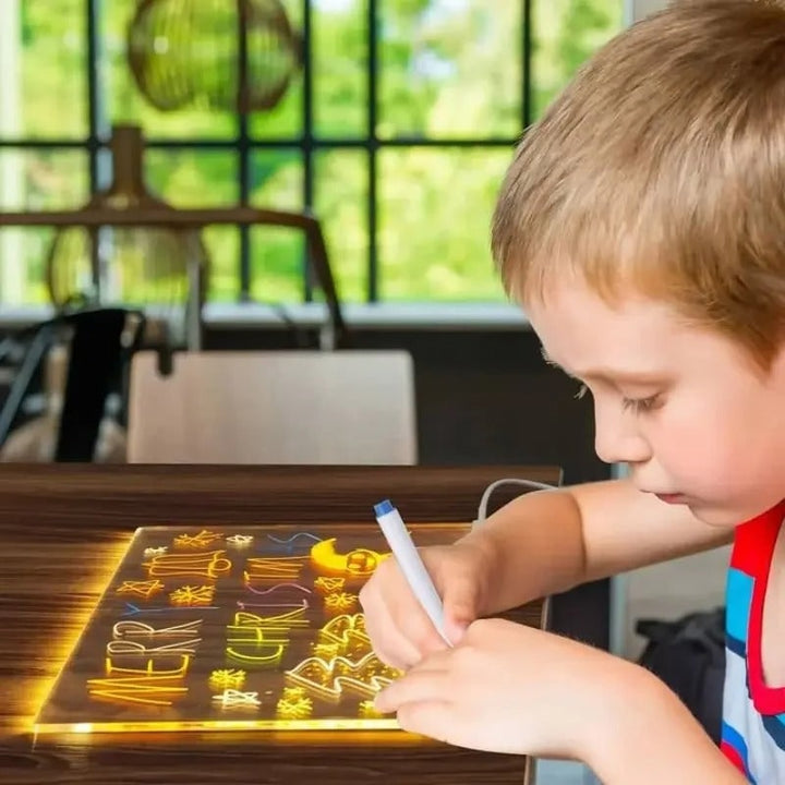 Light-Up LED Dry Erase Board with Folding Stand