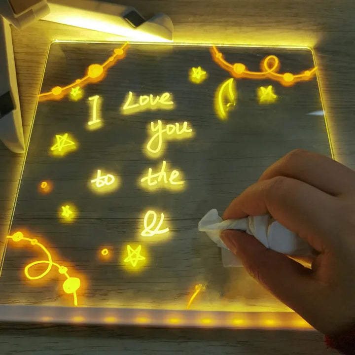 Light-Up LED Dry Erase Board with Folding Stand