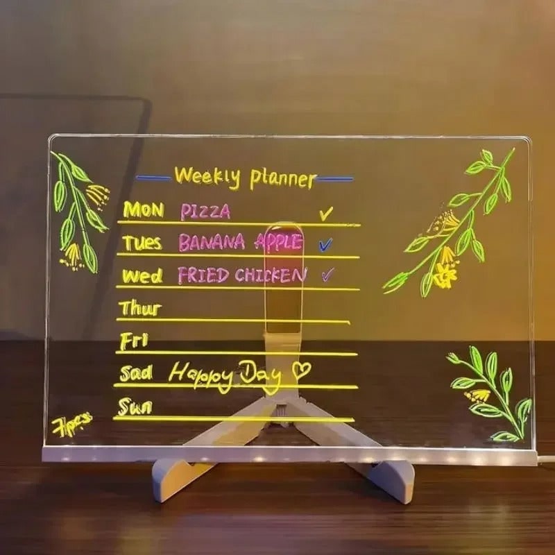 Light-Up LED Dry Erase Board with Folding Stand