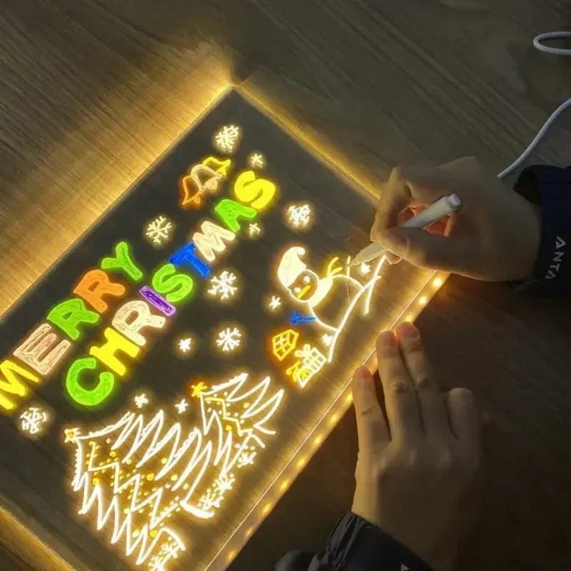 Light-Up LED Dry Erase Board with Folding Stand