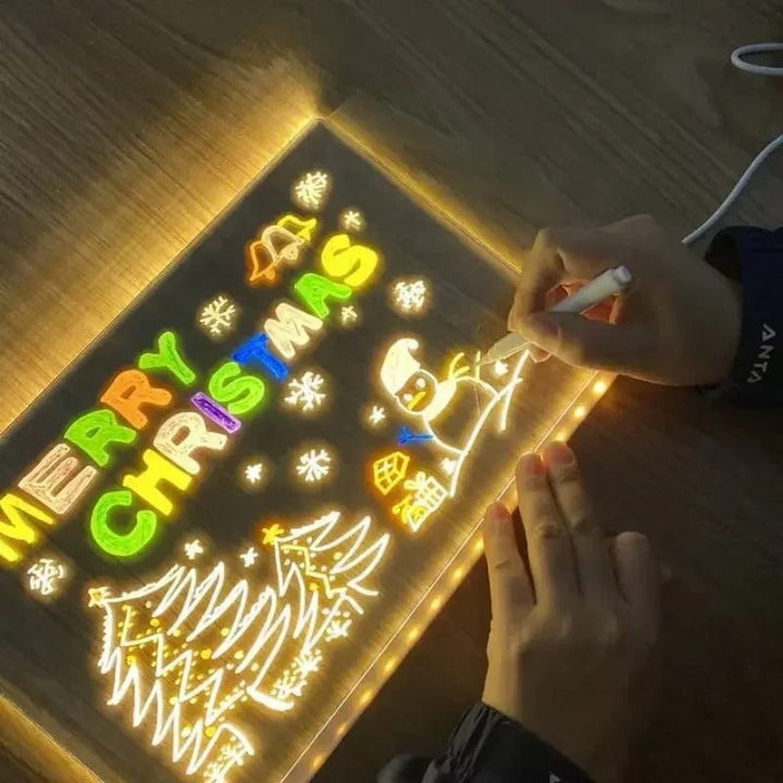 Light-Up LED Dry Erase Board with Folding Stand