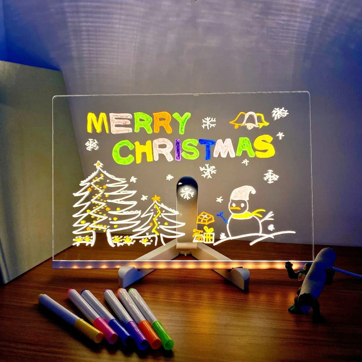 Light-Up LED Dry Erase Board with Folding Stand