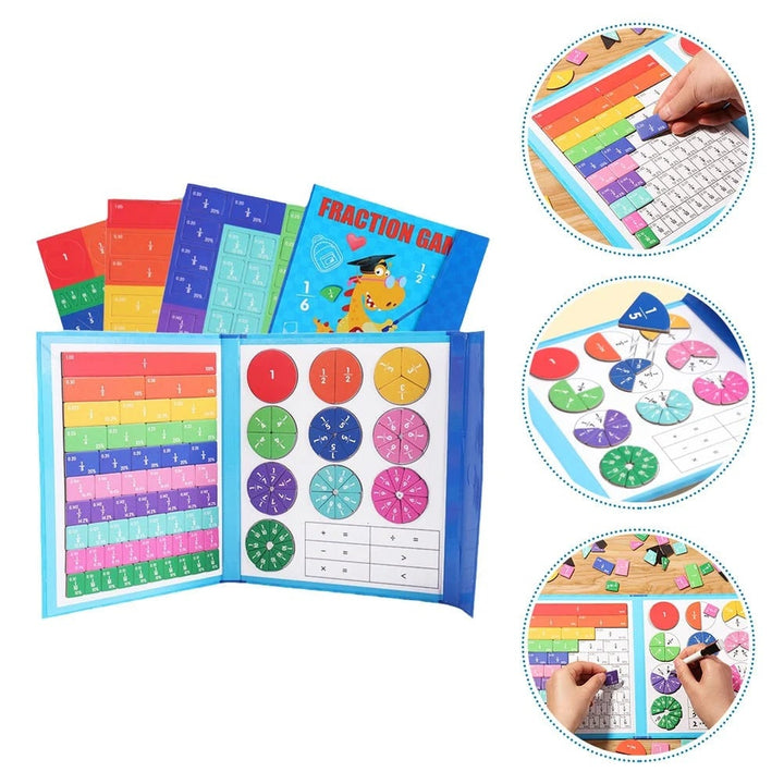 Magnetic Fraction Tiles with Wipe-Clean Book and Marker