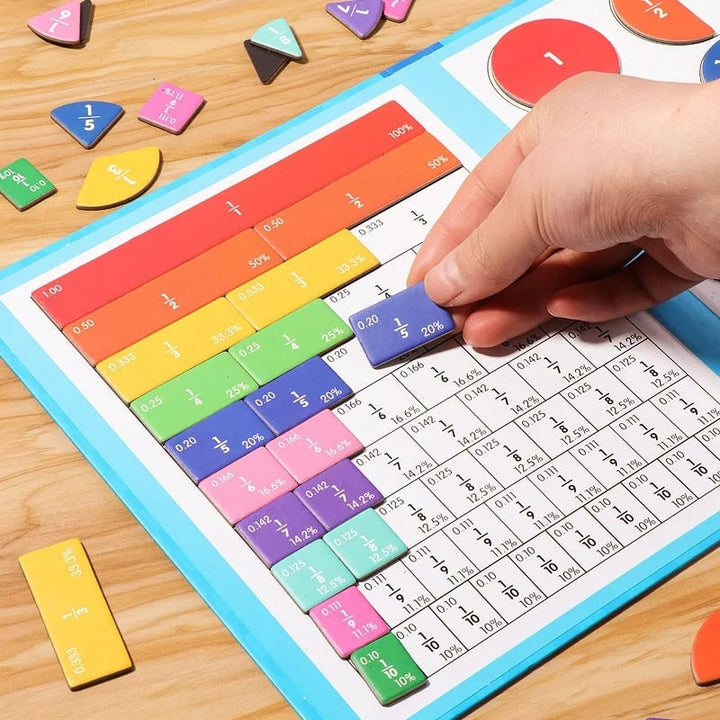 Magnetic Fraction Tiles with Wipe-Clean Book and Marker