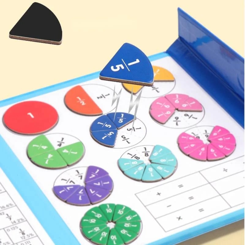 Magnetic Fraction Tiles with Wipe-Clean Book and Marker