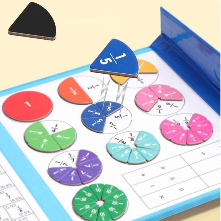 Magnetic Fraction Tiles with Wipe-Clean Book and Marker