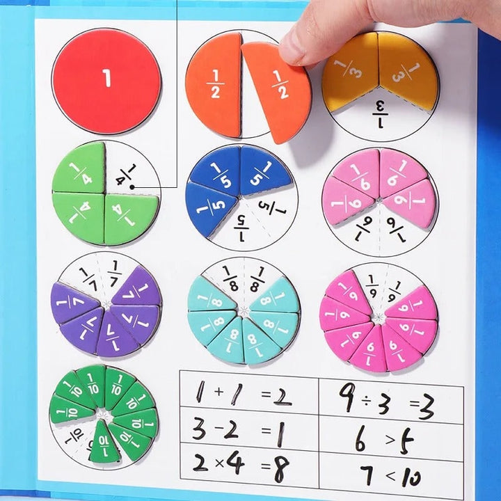 Magnetic Fraction Tiles with Wipe-Clean Book and Marker