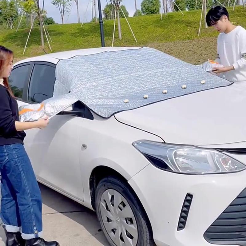 Silver Magnetic Frost Shield for Windshield and Side Mirrors