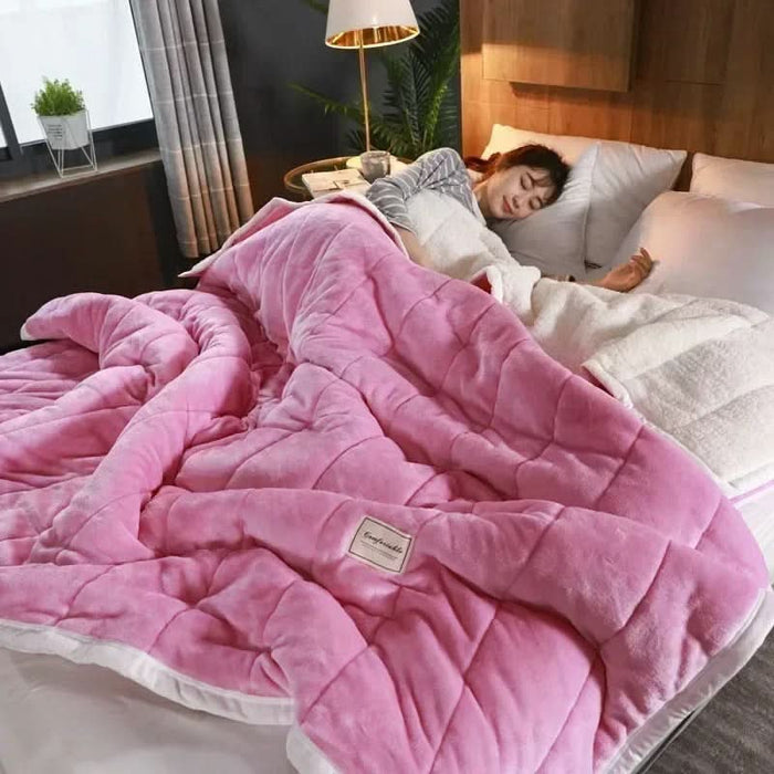 Hendrano™ Thick Coral Fleece and Flannel Blanket for Winter