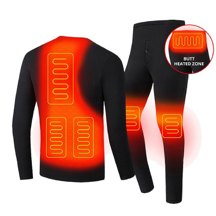 Hendrano™ USB Heated Thermal Underwear Set with Flatlock Seams