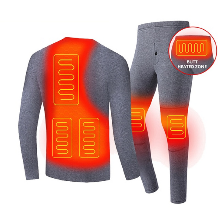 Hendrano™ USB Heated Thermal Underwear Set with Flatlock Seams